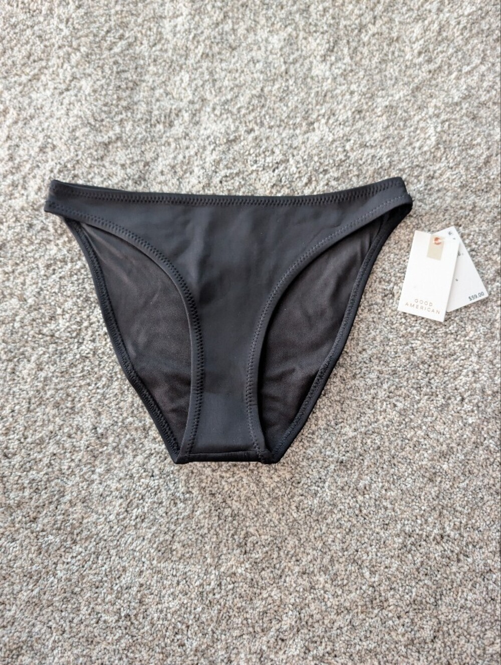NWT Good American Black Bikini Swim Bottoms Size S ($59 MSRP)